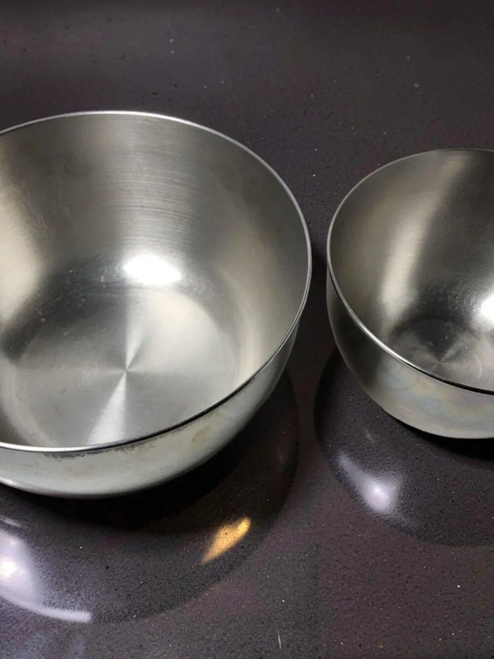 Vintage Stainless Steel Lipped Bottom Made in the US Mixing Bowls